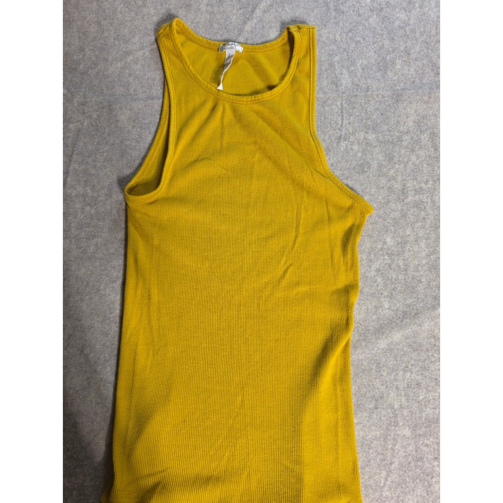 Intimately Free People Mustard Yellow Ribbed Racerback Tank Top Size M L